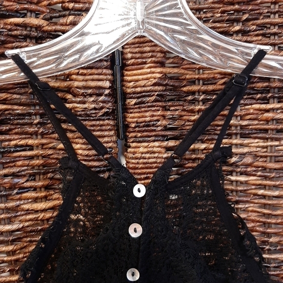 Free People Intimately She's Got It Lace Romper Black XS Boho Fairy Whimsigoth - Picture 5 of 6